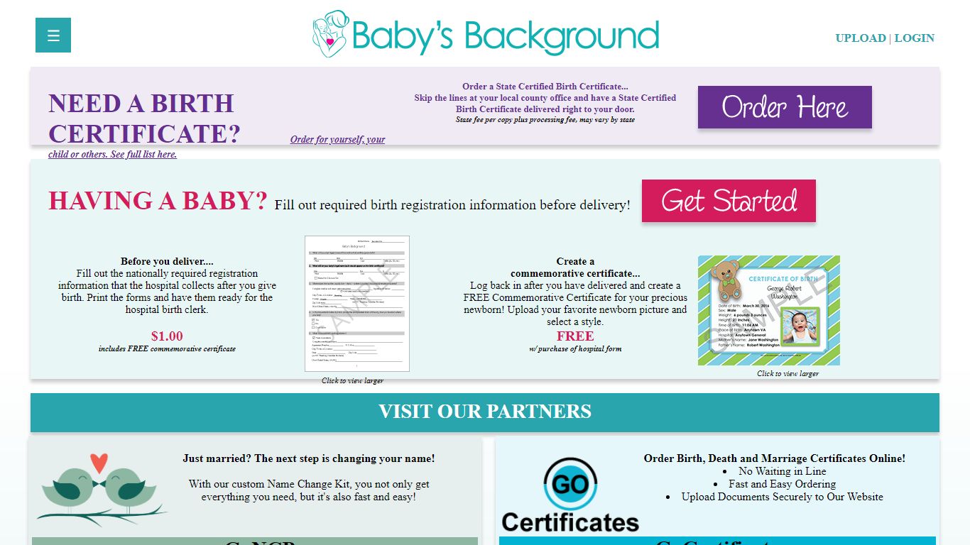 Birth Certificate Ordering & Mother's Worksheet Online - Baby's Background